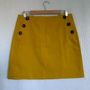 Boden Mustard Button-Accent Mini Skirt